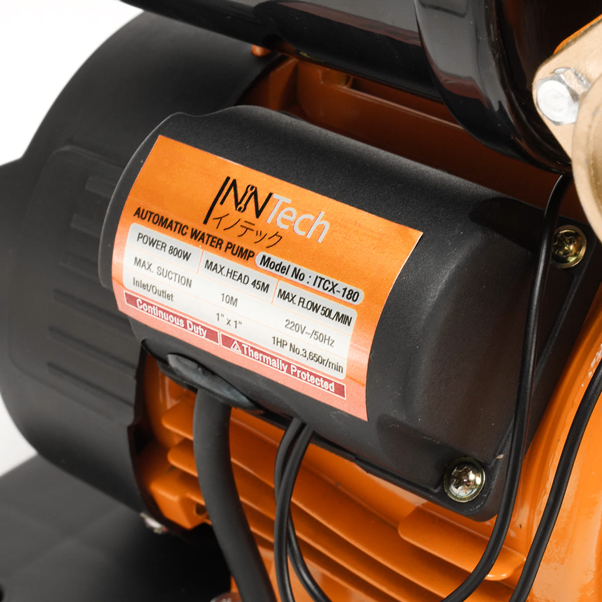 ปั๊มน้ำอัตโนมัติ INNTECH รุ่น ITCX-180 CX SERIES 800W ฝาครอบสีส้ม_7